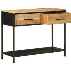 vidaXL Table console 100x35x76 cm bois massif de manguier et fer