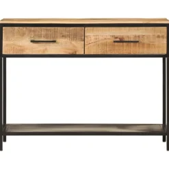 vidaXL Table console 100x35x76 cm bois massif de manguier et fer