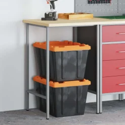 Accessoires De Quincaillerie-vidaXL Table d'angle Gris 55 x 55 x 85 cm Acier et bois laminé