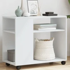 vidaXL Table d'appoint avec roues 70x35x60 cm bois d'ingénierie