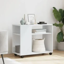 vidaXL Table d'appoint avec roues 70x35x60 cm bois d'ingénierie