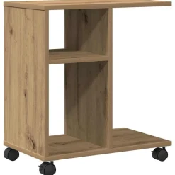 Tables-vidaXL Table d'appoint avec étagère chêne artisanal 50 x 30 x 55 cm ch&ecirc;ne artisanal