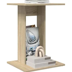 Tables-vidaXL Table d'appoint Chêne Sonoma 45 x 40 x 62,5 cm Ch&ecirc;ne sonoma