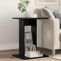 Tables-vidaXL Table d'appoint Chêne noir 45 x 40 x 62,5 cm Bois d'ingénierie Ch&ecirc;ne noir