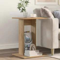 Tables-vidaXL Table d'appoint Chêne artisanal 45 x 40 x 62,5 cm ch&ecirc;ne artisanal