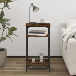vidaXL Table d'appoint Chêne fumé 40x30x75 cm Bois d'ingénierie