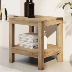 Accessoires De Salle De Bain-vidaXL Table d'appoint de salle de bain 45x35x45cm bois de teck solide