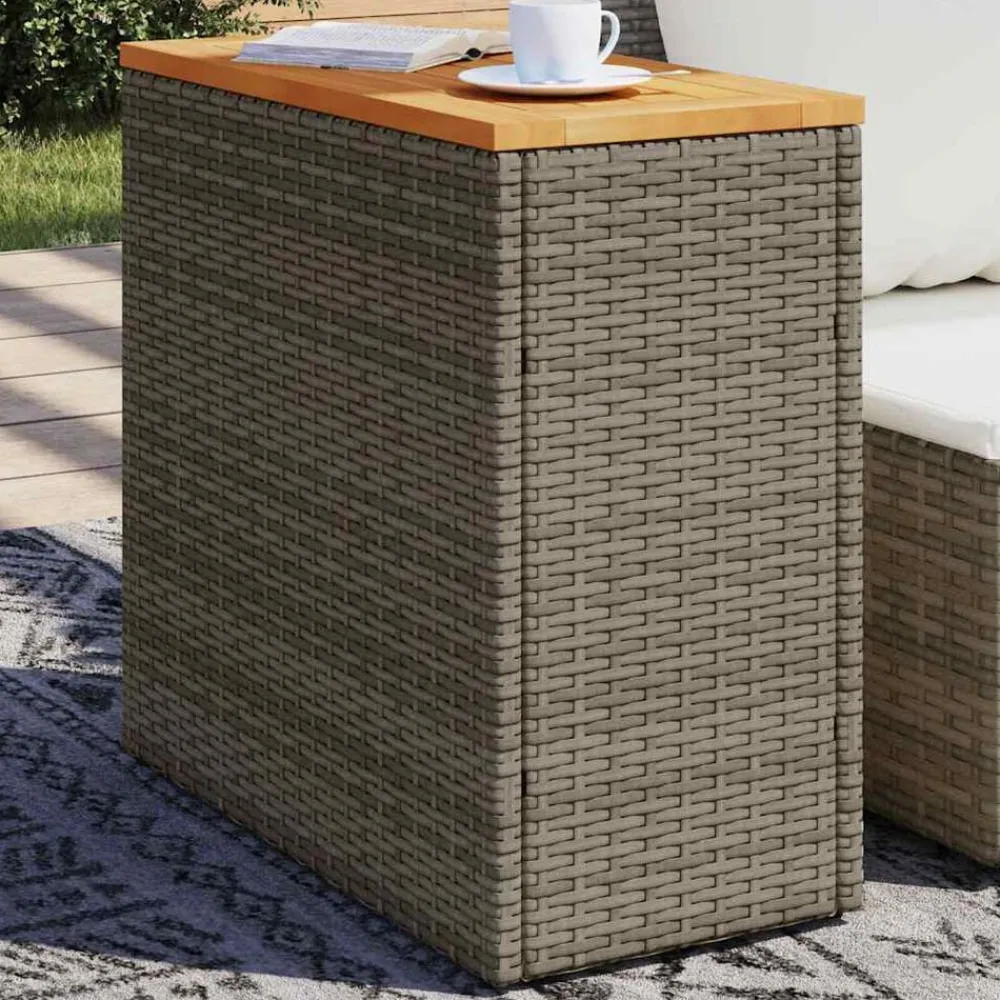 Mobilier De Jardin-vidaXL Table d'appoint de jardin dessus en bois 58x27,5x55 cm Gris
