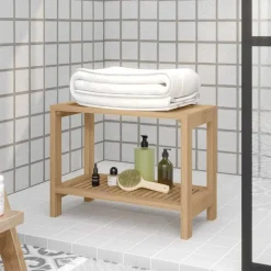 vidaXL Table d'appoint de salle de bain 60x30x45cm bois de teck solide