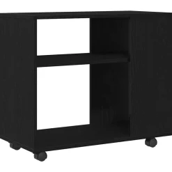 Tables-vidaXL Table d'appoint en chêne noir 70 x 35 x 60 cm Bois d'ingénierie Ch&ecirc;ne noir