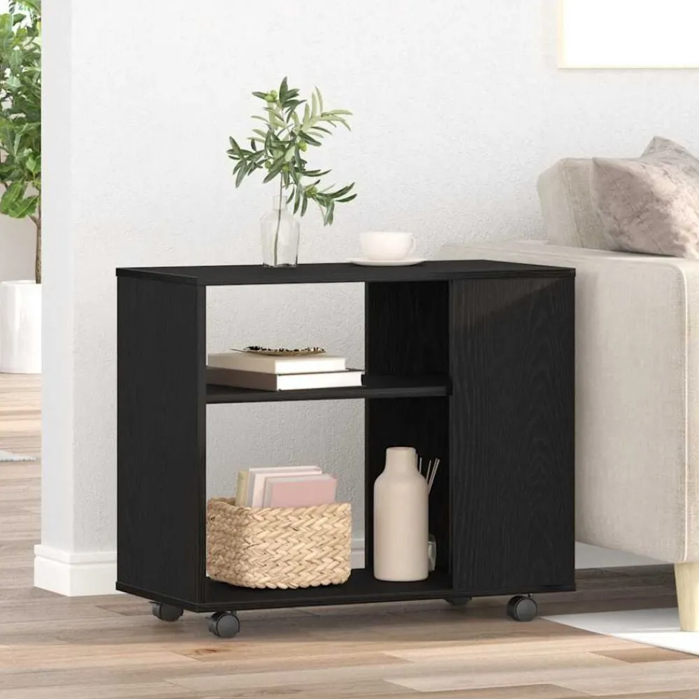 Tables-vidaXL Table d'appoint en chêne noir 70 x 35 x 60 cm Bois d'ingénierie Chêne noir
