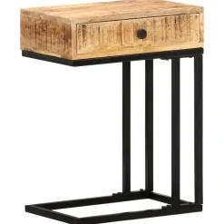Tables-vidaXL Table d'appoint en forme d'U 45x30x61cm Bois de manguier massif