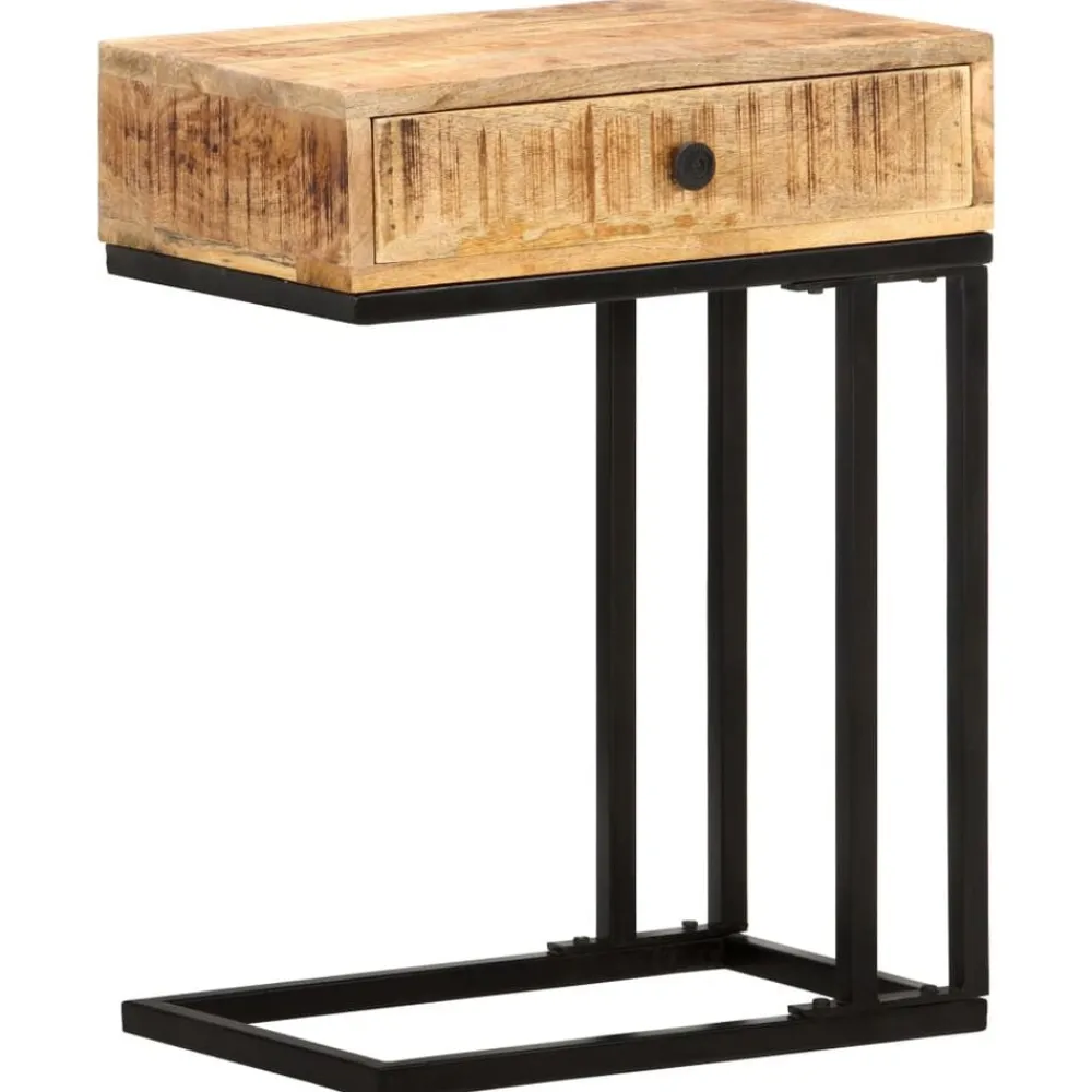 Tables-vidaXL Table d'appoint en forme d'U 45x30x61cm Bois de manguier massif