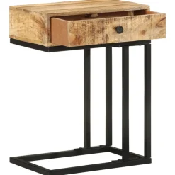 Tables-vidaXL Table d'appoint en forme d'U 45x30x61cm Bois de manguier massif