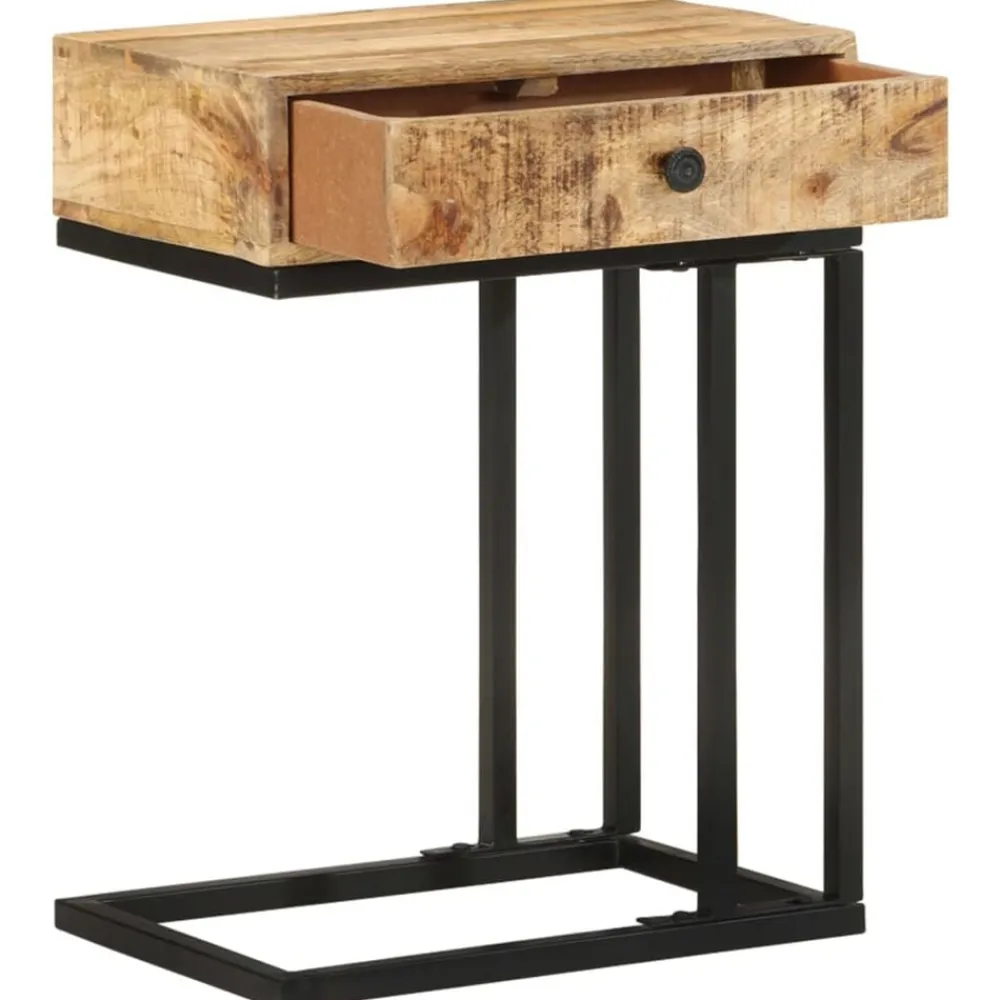 Tables-vidaXL Table d'appoint en forme d'U 45x30x61cm Bois de manguier massif