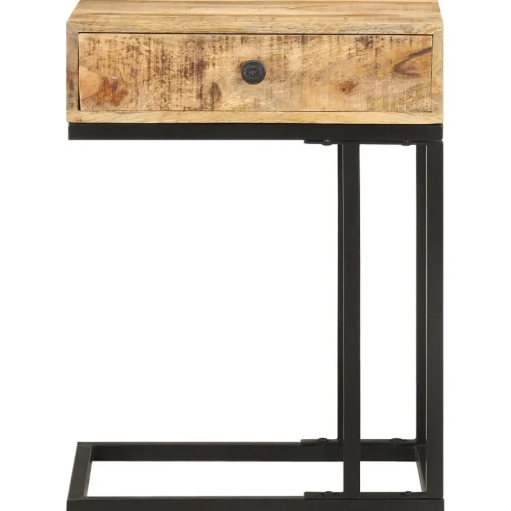 Tables-vidaXL Table d'appoint en forme d'U 45x30x61cm Bois de manguier massif