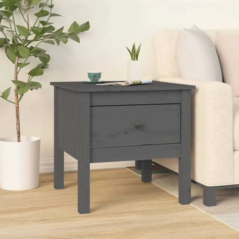 vidaXL Table d'appoint 50x50x49 cm Bois massif de pin