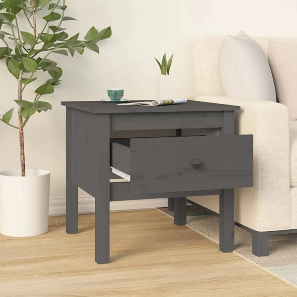 vidaXL Table d'appoint 50x50x49 cm Bois massif de pin