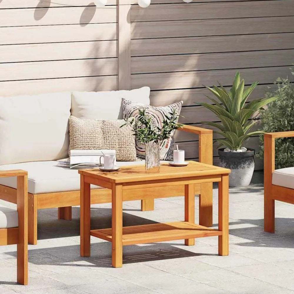 Tables-vidaXL Table d'appoint Huile Naturelle 70 x 40 x 45 cm Marron