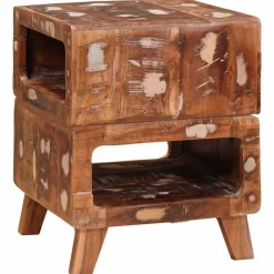 vidaXL Table d'appoint Marron 40 x 40 x 49 cm Bois Recyclé Solide