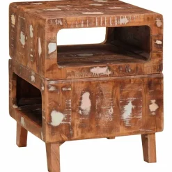 vidaXL Table d'appoint Marron 40 x 40 x 49 cm Bois Recyclé Solide
