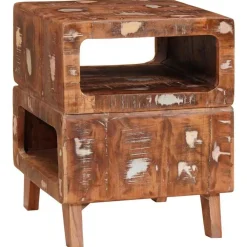 vidaXL Table d'appoint Marron 40 x 40 x 49 cm Bois Recyclé Solide