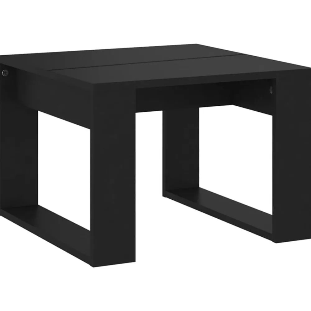 Tables-vidaXL Table d'appoint 50x50x35 cm Bois d’ingénierie Noir
