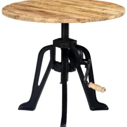 vidaXL Table d'appoint 60x(46-63) cm Bois de manguier massif et fonte