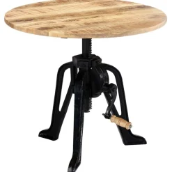 vidaXL Table d'appoint 60x(46-63) cm Bois de manguier massif et fonte