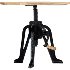 vidaXL Table d'appoint 60x(46-63) cm Bois de manguier massif et fonte