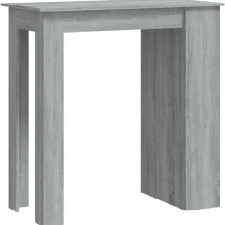 Tables-vidaXL Table de bar avec rangement bois d'ingénierie Sonoma gris