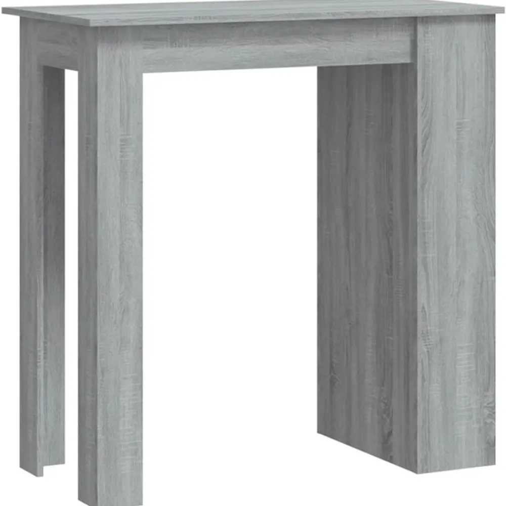 Tables-vidaXL Table de bar avec rangement bois d'ingénierie Sonoma gris