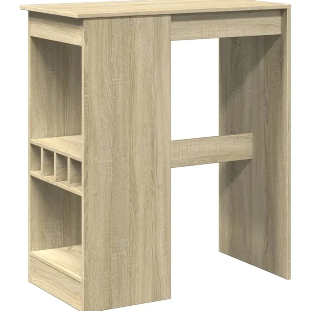 Tables-vidaXL Table de bar avec étagères chêne sonoma bois d'ingénierie Chêne sonoma