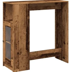 vidaXL Table de bar avec étagères bois d'ingénierie