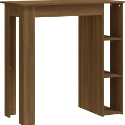 vidaXL Table de bar avec étagère chêne marron bois d'ingénierie