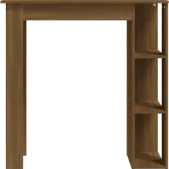 vidaXL Table de bar avec étagère chêne marron bois d'ingénierie