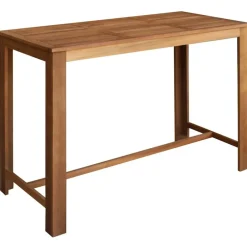 vidaXL Table de bar Bois d'acacia massif 150x70x105 cm
