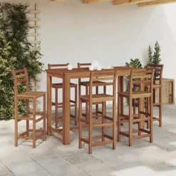 vidaXL Table de bar Bois d'acacia massif 150x70x105 cm