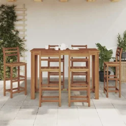 vidaXL Table de bar Bois d'acacia massif 150x70x105 cm