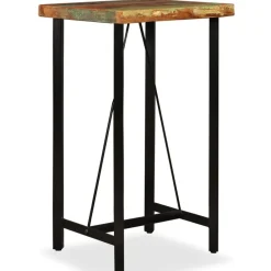 Tables-vidaXL Table de bar Bois de récupération massif 60x60x107 cm Marron