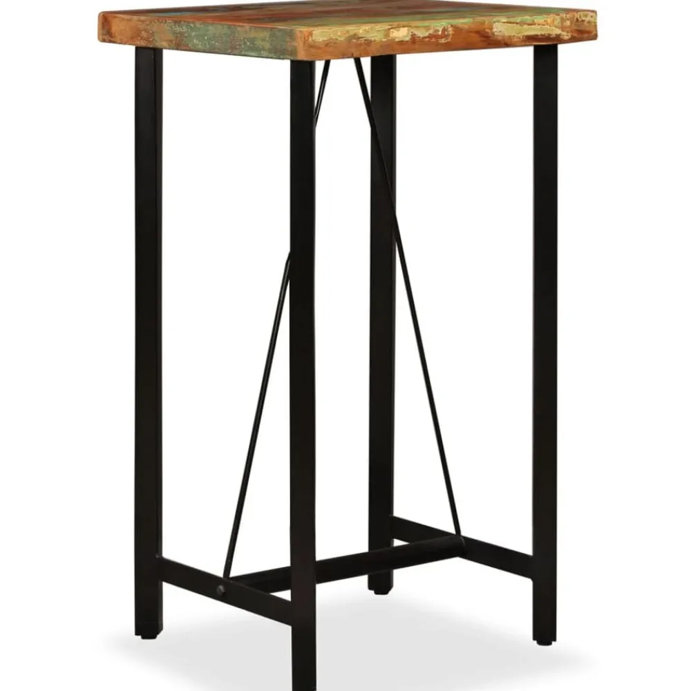 Tables-vidaXL Table de bar Bois de récupération massif 60x60x107 cm Marron
