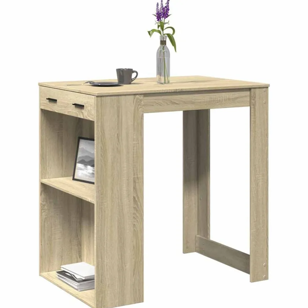 Tables-vidaXL Table de bar chêne sonoma 102x70x103,5 cm bois d'ingénierie Chêne sonoma