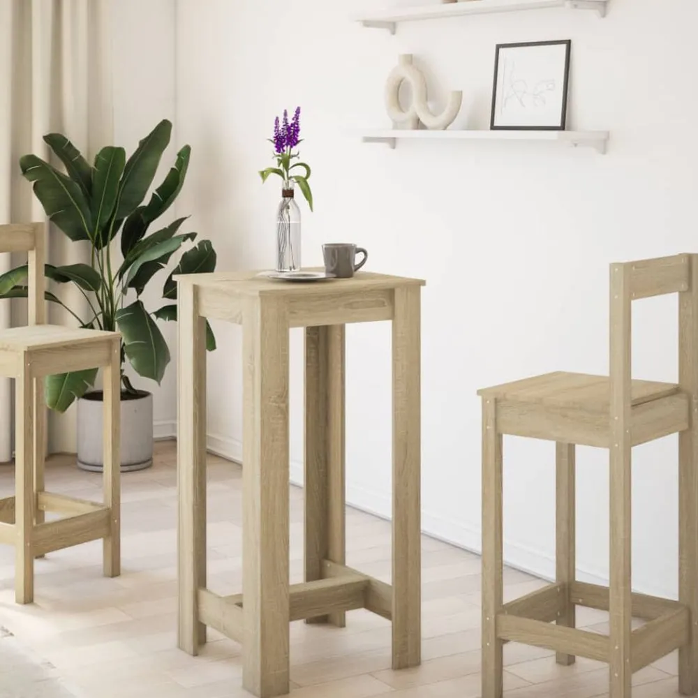 Tables-vidaXL Table de bar chêne sonoma 51x50x103,5 cm bois d'ingénierie Chêne sonoma