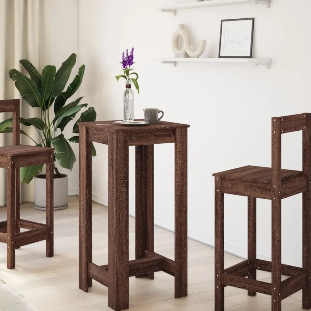 Tables-vidaXL Table de bar chêne marron 51x50x103,5 cm bois d'ingénierie Chêne marron