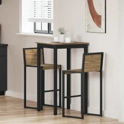 Tables-vidaXL Table de bar debout Bois d'ingénierie ch&ecirc;ne artisanal