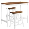 vidaXL Table de bar et tabouret 3 pcs Bois massif