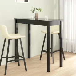 vidaXL Table de bar MDF noir 115x55x107 cm