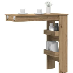 Tables-vidaXL Table de bar murale chêne artisanal bois d'ingénierie ch&ecirc;ne artisanal