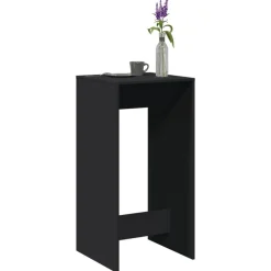Tables-vidaXL Table de bar 51x50x103,5 cm bois d'ingénierie Noir