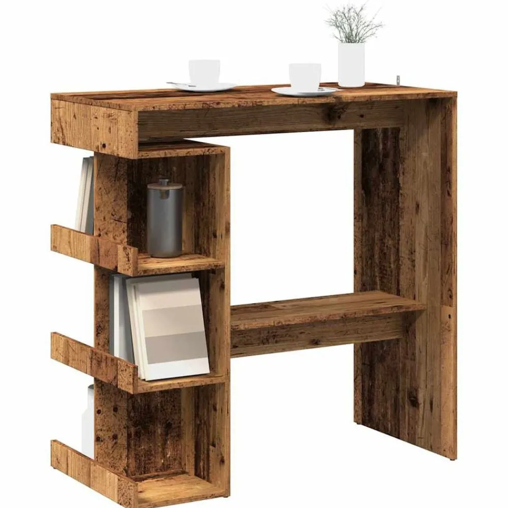 vidaXL Table de bar étagère de rangement 100 x 48 x 101,5cm
